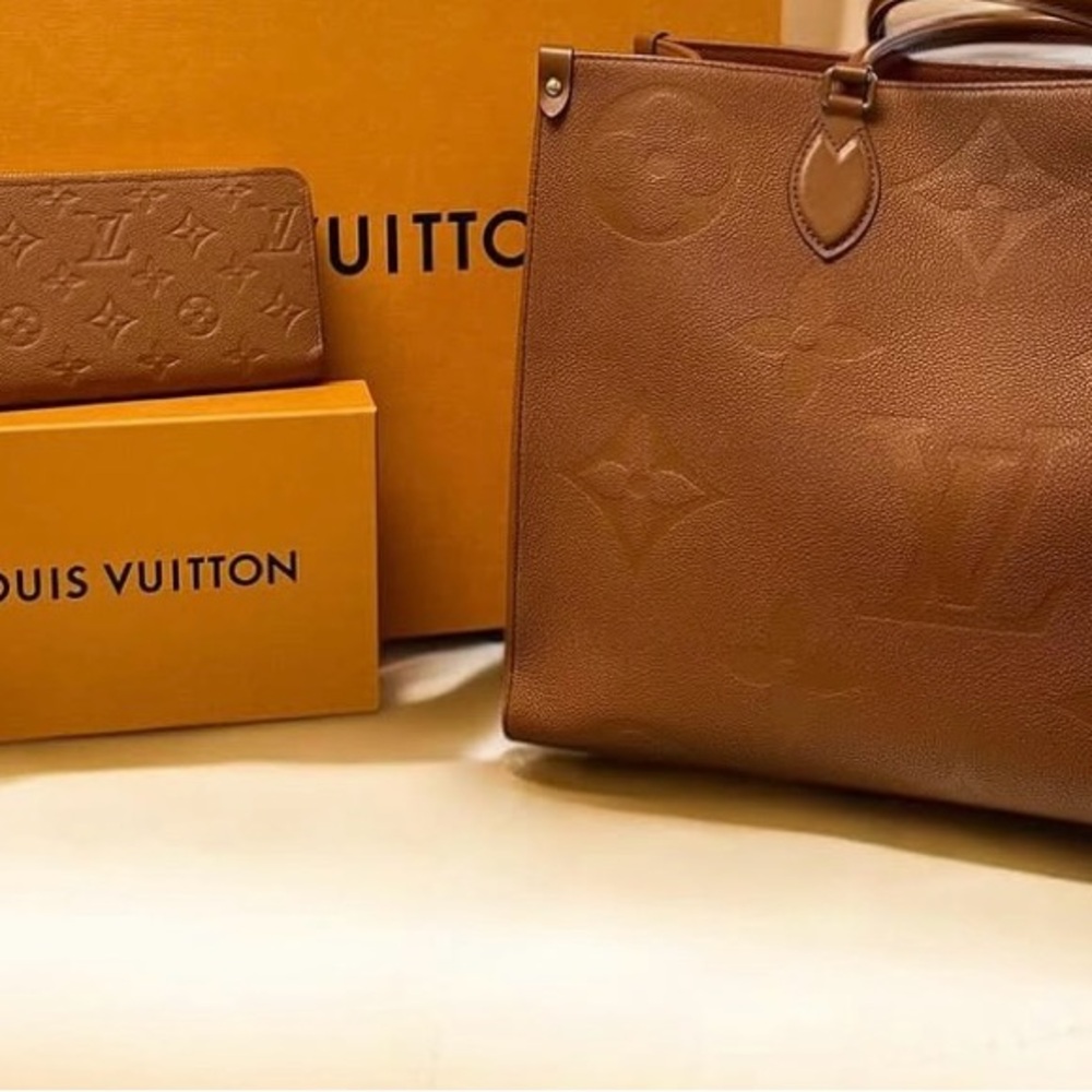 Louis Vuitton Brown Monogram Tote and Wallet Set